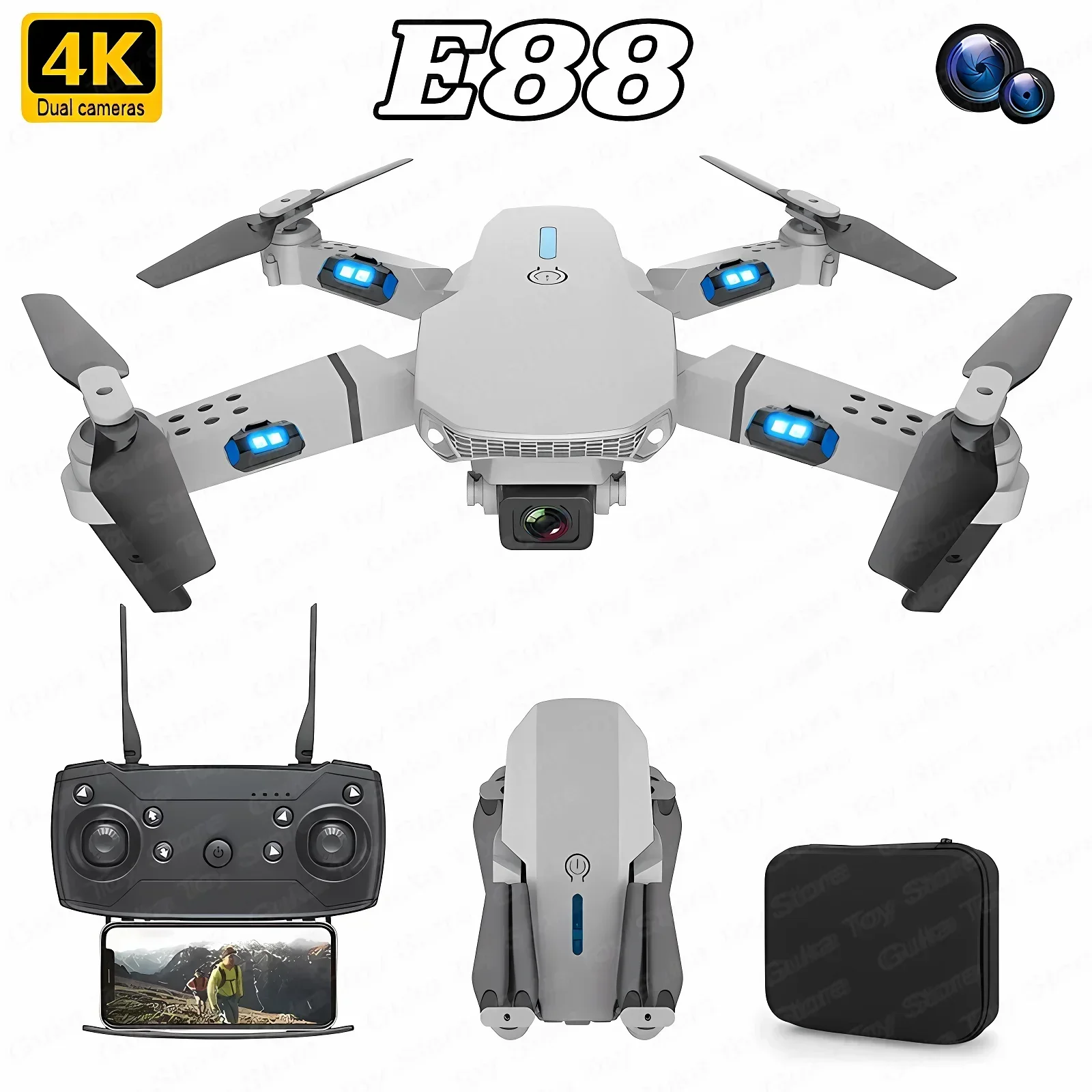 Drone Kf Rc - E88 pro wifi fpv drone grande