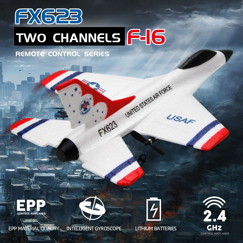 Rc Wing Glider - Novo fx623/f16 rc avião de dois