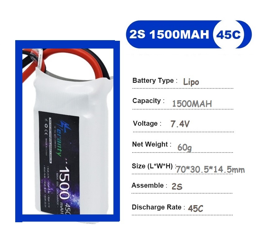 2 peças 7.4v lipo 2s bateria 1 - Drone Rc Race avaliação e preço