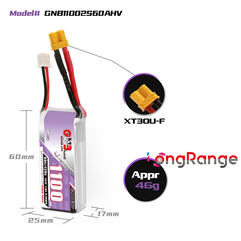 Gbn 1100mah 2S 3S 4S 6S 60c/12 - Drone Rc Race avaliação e preço