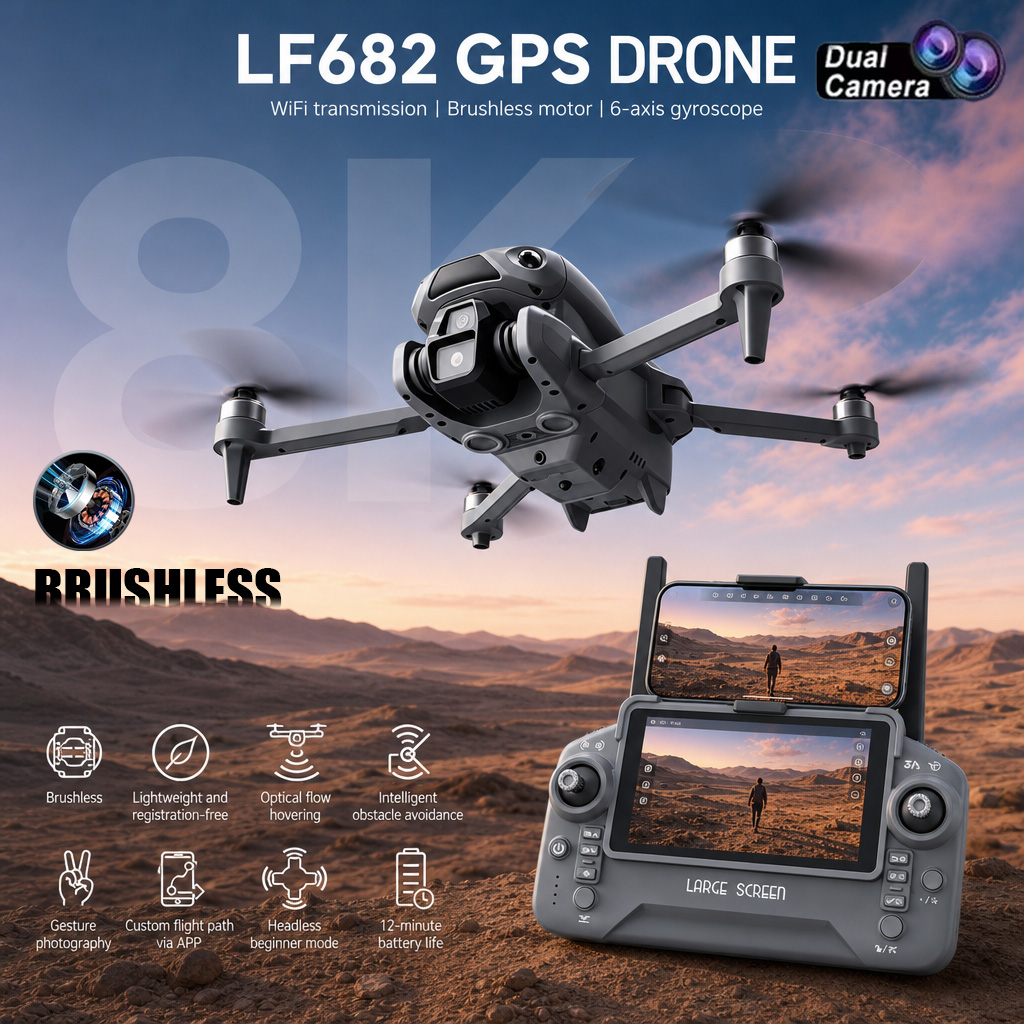 Novo Drone LF682 com Câmera Du - Drone Gps Rc Tt36 avaliação e preço